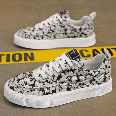 Sommer neue vielseitige bedruckte atmungsaktive Canvas-Schuhe Herren vielseitige atmungsaktive leichte Studenten-Freizeit-Low-Top-Board-Schuhe