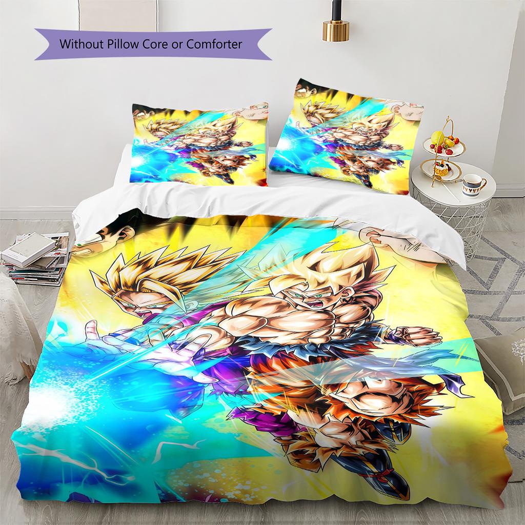 Dragon Ball Creative Bedding Set Comfortable Duvet Cover Pillowcases Lightweight for Bedroom