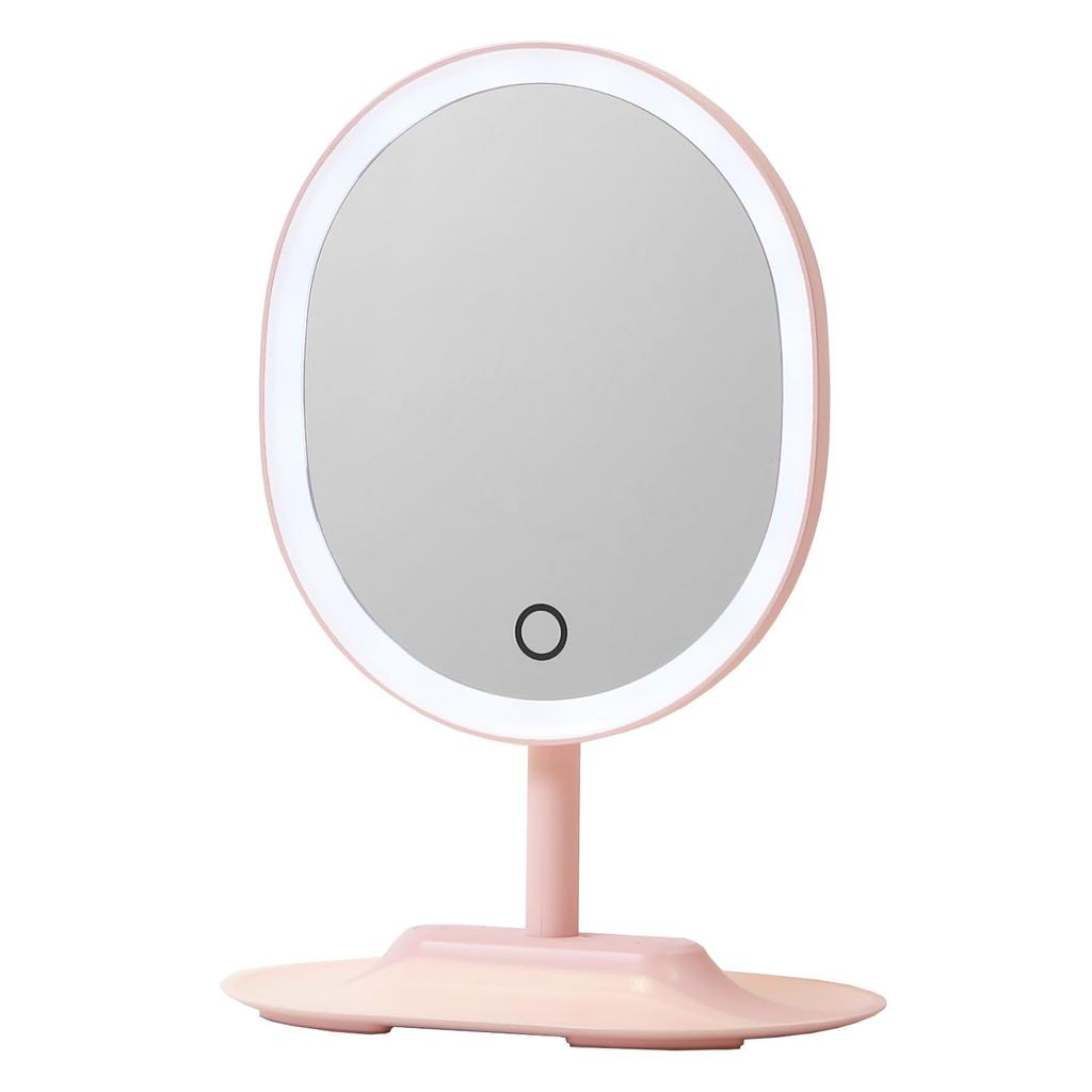 Tabletop Makeup Actress LED Stepless Adjustable Removable Storage 16x19cm Mirror, Mirror, Light, Touch-Activated, Dimming, Brightness, 90-Degree
