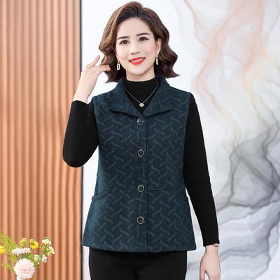 Осінній жилет для мами Нове пальто Осінній та зимовий тканинний жилет для жінок 50 років, середнього та похилого віку. Жилет жилет жилет всередині та зовні.