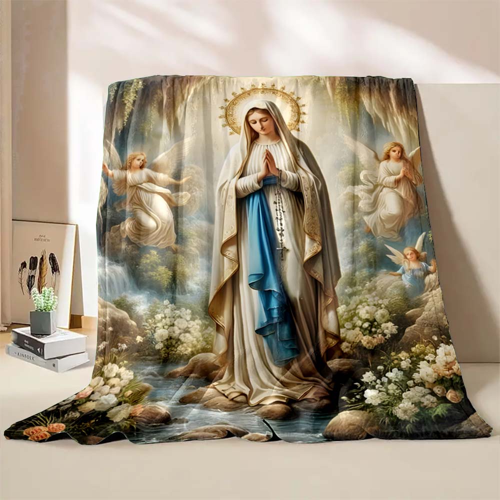 6 Sizes God Jesus Believer Pray Printed Blanket Soft and Comfortable Home Travel Blanket Adult and Child Warm Blanket Catholic