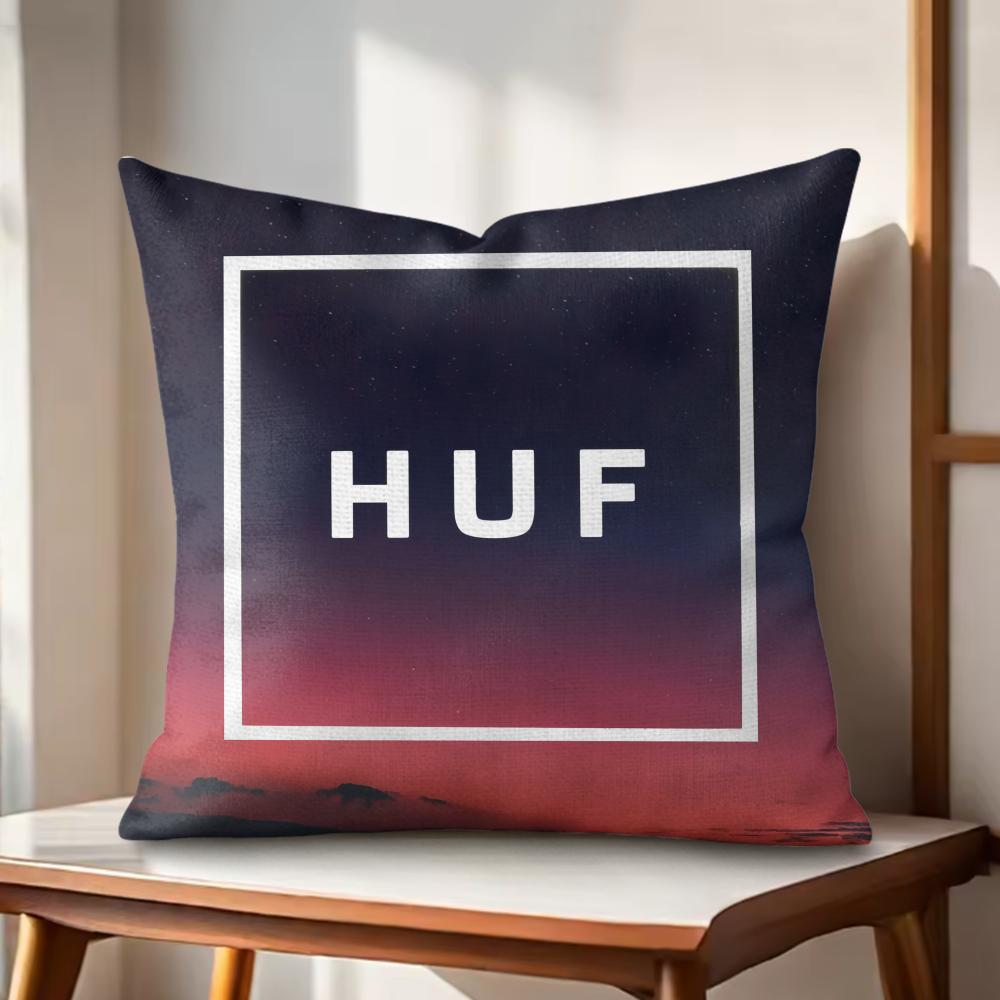 Fashion Hot Trend HHUF Cushion Cover Natural Linen Organic Fabric DoubleSided Printing Couch Pillow Covers Home Decor