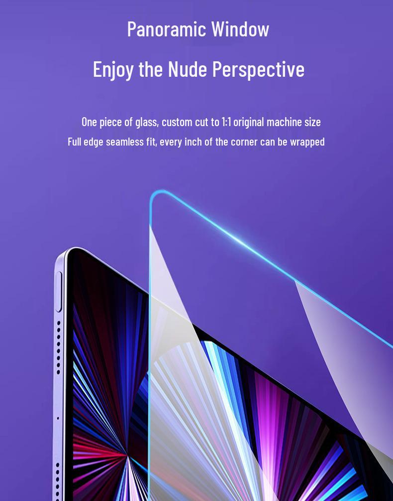 iPad Air 7/6 Pro Dust-Free Tempered Screen Protector Film with Quick Application