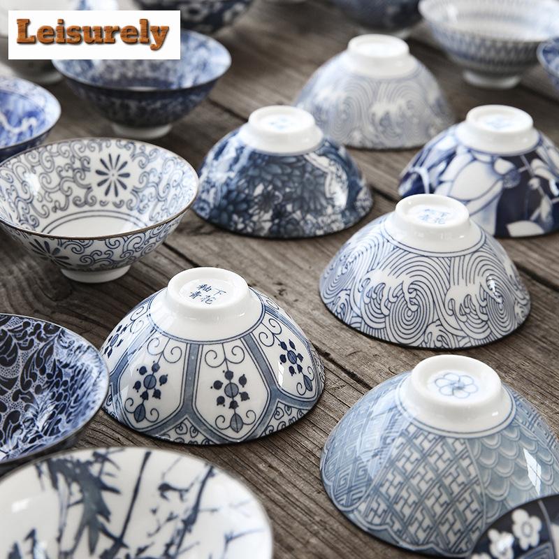 70ml Exquisite Blue and White Porcelain Tea Cups Hand-painted Master Cup Bamboo Hat Tea Bowl Guest Tasting Mugs Tea Accessories