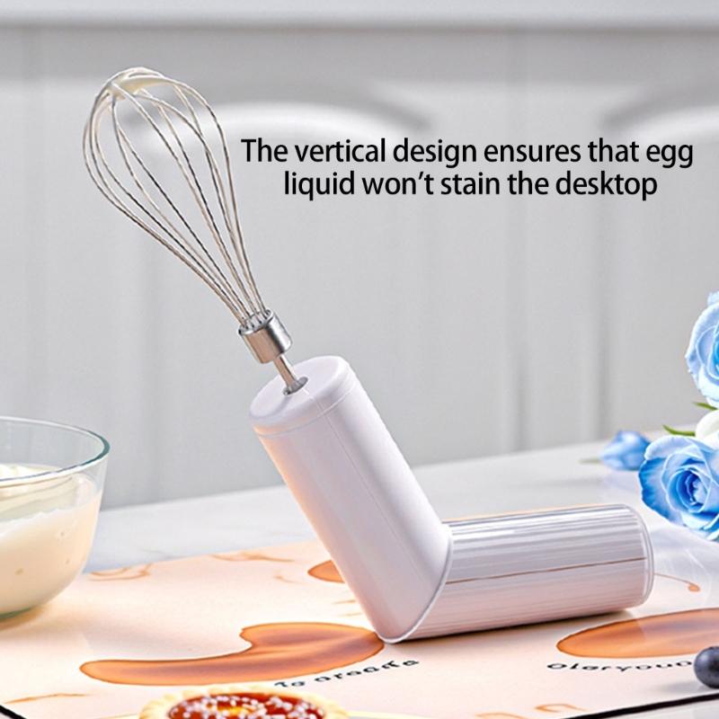 Small Handheld Mixer 3 Speed Mode Wireless Operation Foldable Storage Double Stainless Steel Whisks Attachments