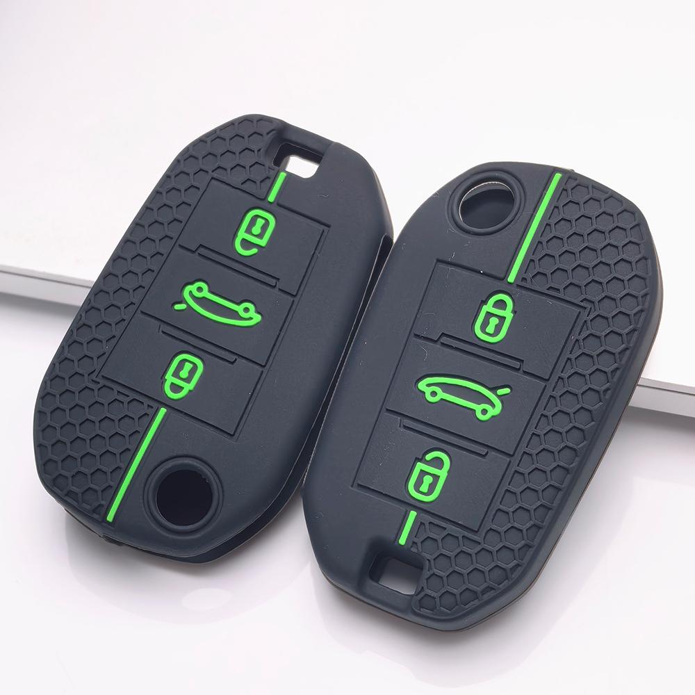 Key Fob Cover for Peugeot 3008 5008 208 308 408 508 4008 C3 Anti-Scratch Surface Shockproof Structure Soft Grip Texture Easy Install Design