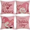 Pink Valentine's Day Linen Pillow Cover