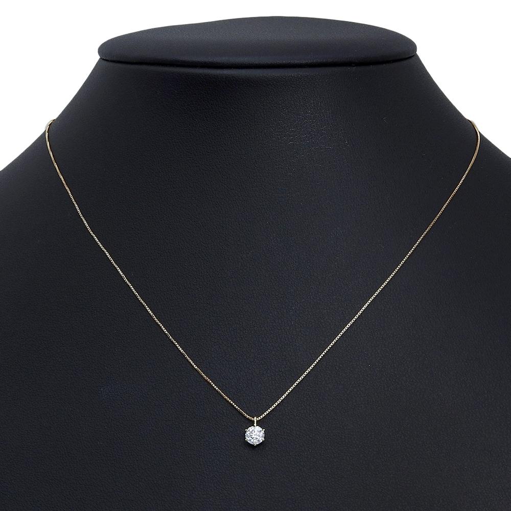 CRESCENT VERT Necklace K18 Yellow Gold/diamond 1.54g Women Used