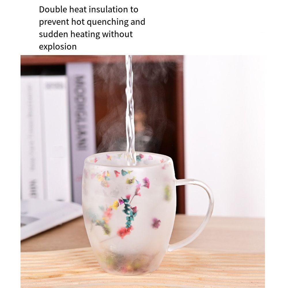 Creative Double Wall Glass Cups Insulated Tea Cup Birthday Gifts Beverage Milk Glasses  Latte