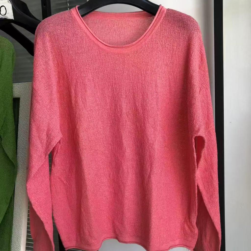 Silk Cashmere Long Sleeve Women's Sweater - Velvet Thin Pullover with Round Neck (YFS001)