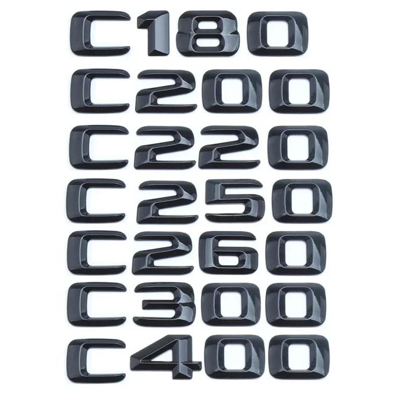 

ABS Black Letters 3D Car Trunk Letters Badge For Mercedes Benz C 200 220 300 C200 C220 C300 C320 Logo Sticker Accessories C180