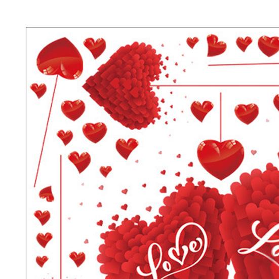 Valentinstag Fenstersticker Wiederverwendbare Rote Liebesherzen Statische Fensteraufkleber für Valentinstag Hochzeitsfeier Geburtstagszubehör
