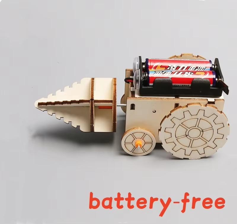 DIY Wooden Electric Drill Robot Kit Gear Transmission Physics Science STEAM Teaching Model Educational Toy for Kid Students Gift