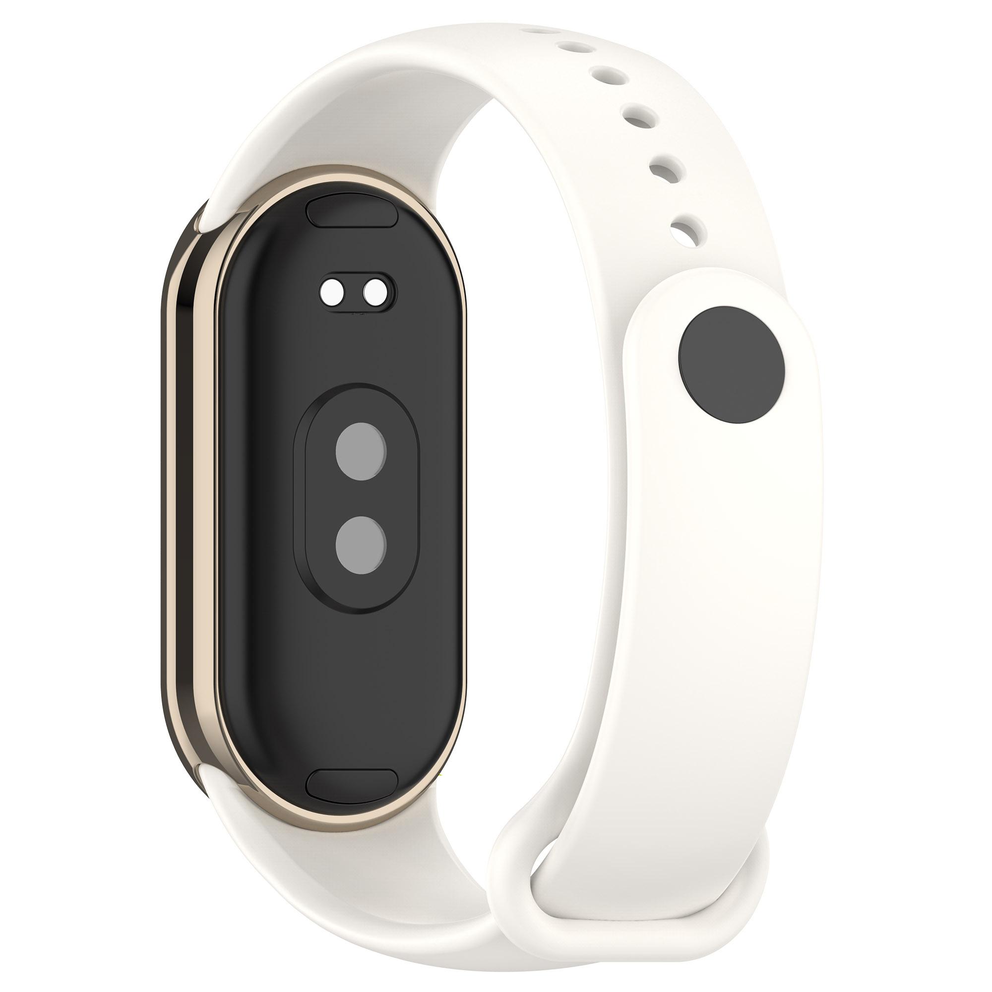 

Для Xiaomi Smart Band 9 NFC/Band 9/Band 8 NFC/Band 8 Силіконовий ремінець для годинника з металевим з єднувачем Official White