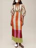 Spring/Summer 2026 European-Style Linen Print Dress - Casual Holiday Loose Fit