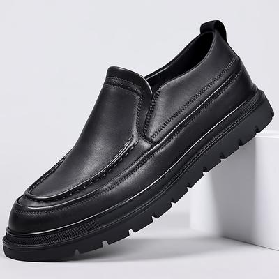 Men'S Business Leather Shoes Leather Platform Casual Height Increase Men'S Shoes British Style Loafers Non-Slip And Wear-Resistant