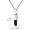 Vnox Tiger Eye Black Agate Bullet Pendant Necklace for Men, Gold Sliver Color Stainless Steel Box Chain Necklaces Jewelry Gifts