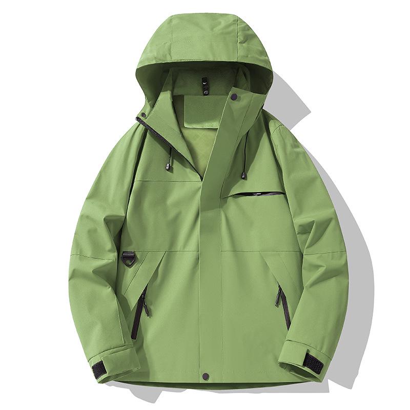 Spring & Autumn Waterproof Hooded Windbreaker for Men and Women - Casual Outdoor Workwear & Mountaineering Jacket