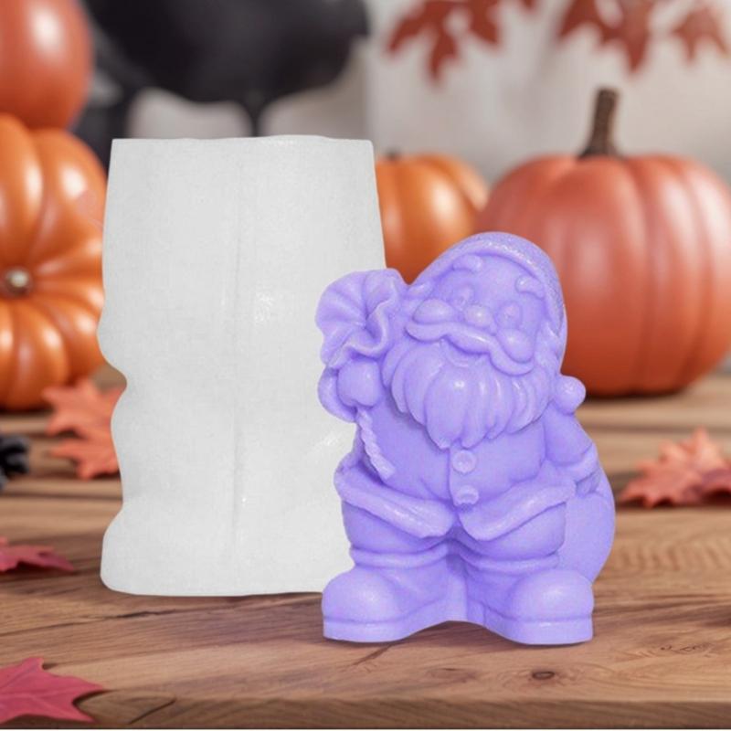 Santa Claus Candle Mould Christmas Silicone Molds Ornament Molds Castings Molds Handmade Plasters Molds Craft Supplies