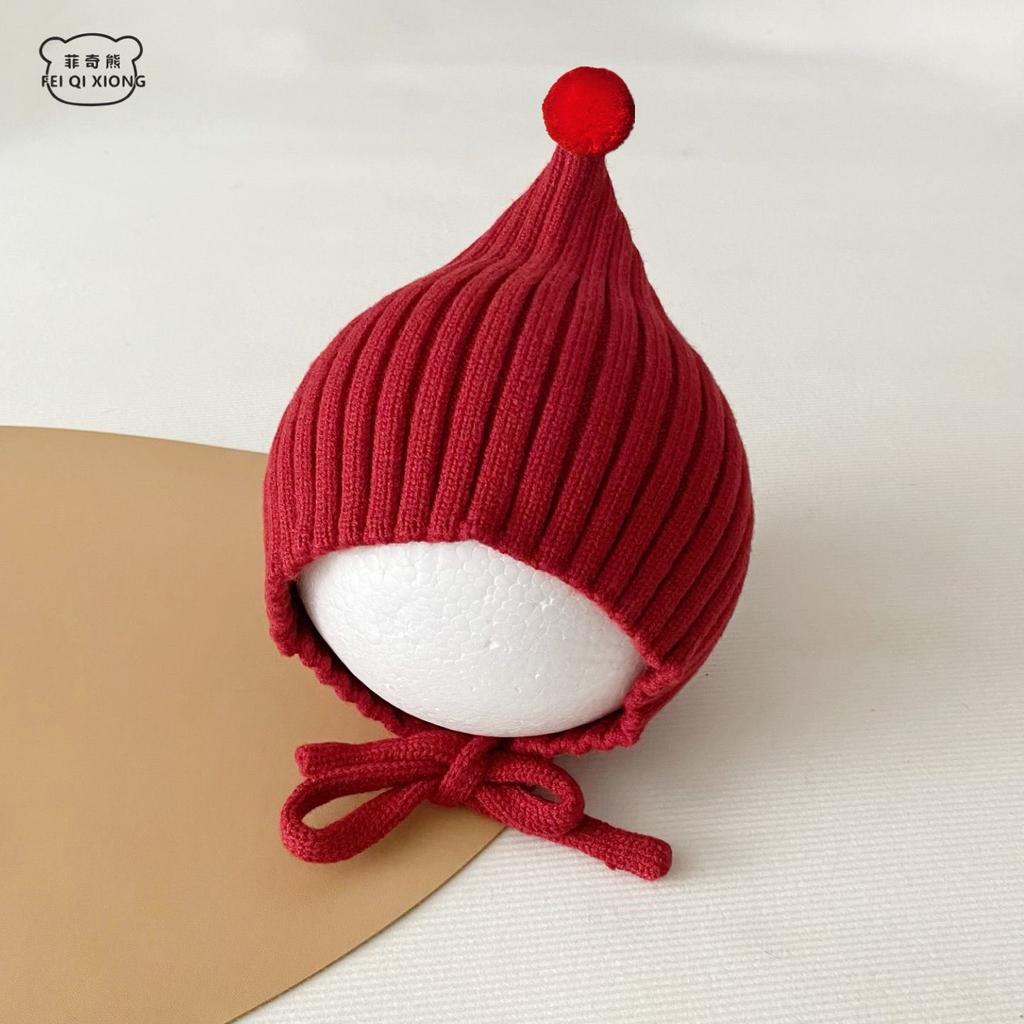 Baby Winter Oorbescherming Gebreide Muts Schattige Elf Puntmuts Warm Met Kinband Muts Baby