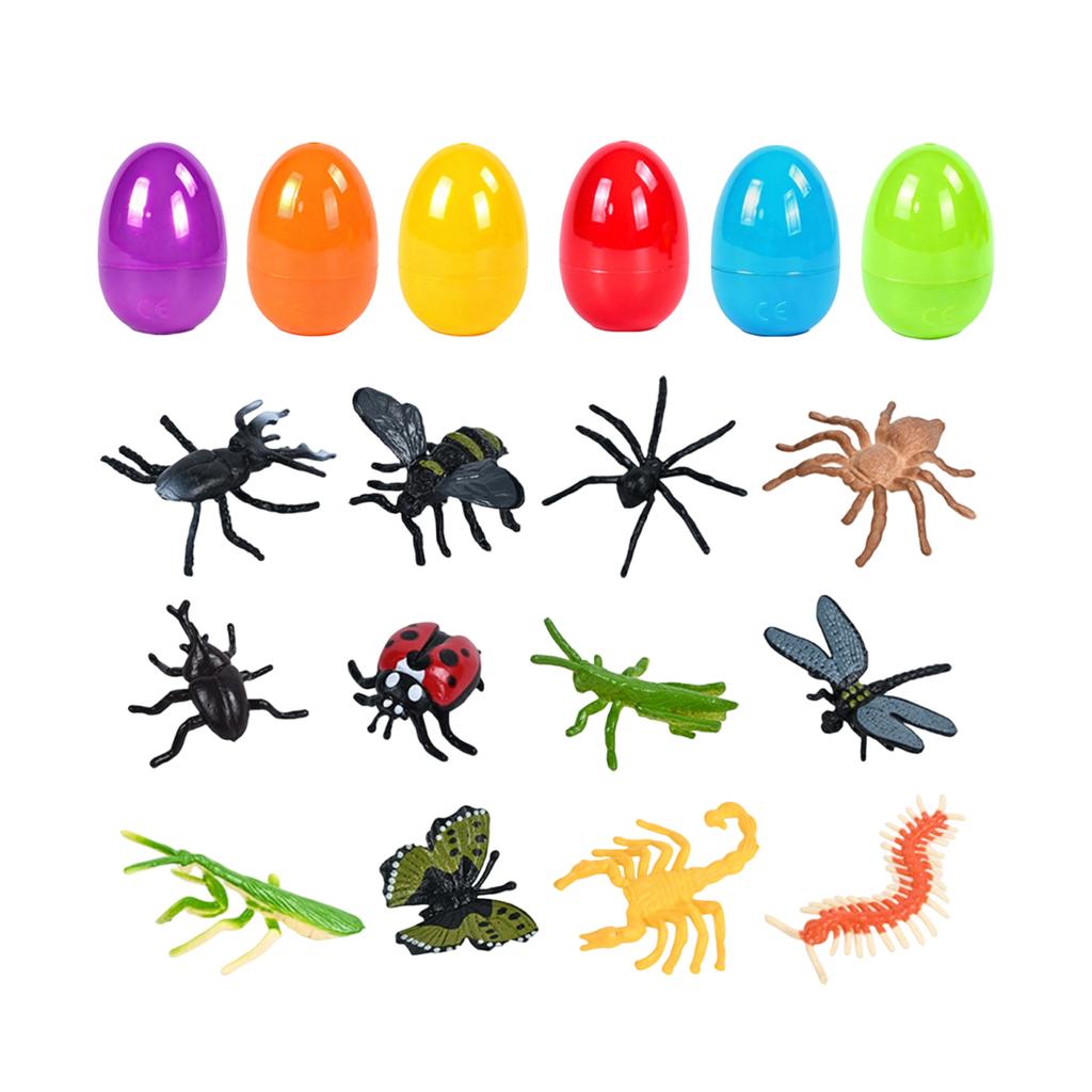 12 Types Of Surprise Egg Insect Prank Capsule Toys, Children's DIY Easter Egg Toys