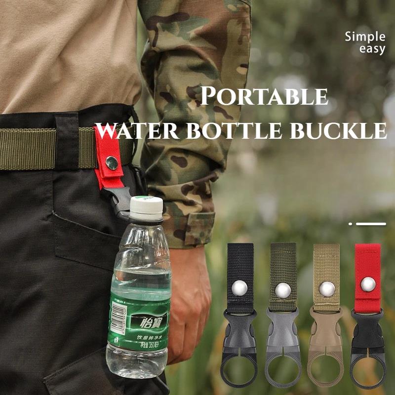 Webbing Water Bottle Holder Climbing Carabiner Belt Backpack Hanger Hooks Clip Multifunction Water Bottle Nylon Buckle Hook Clip 4