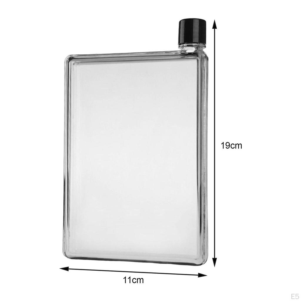 Flat Water Bottle Drinks Kettle Transparent Leakproof Portable Drinkware Drinking Cup