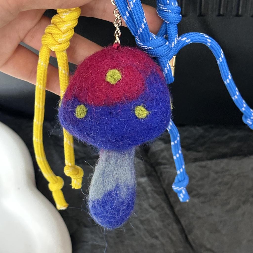 Nepalese Inspired Decorative Keychain with Mushroom Pendant