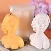 1PC Blindfolded Girl Silicone Candle Mold for DIY Rose Human Body Plaster Portrait Candle Making Soap