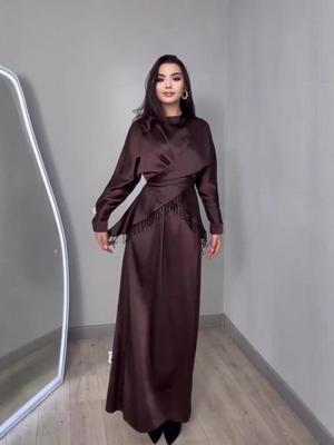 Elegant Long-Sleeved European & American Style Skirt Suit Dress for Winter 2025
