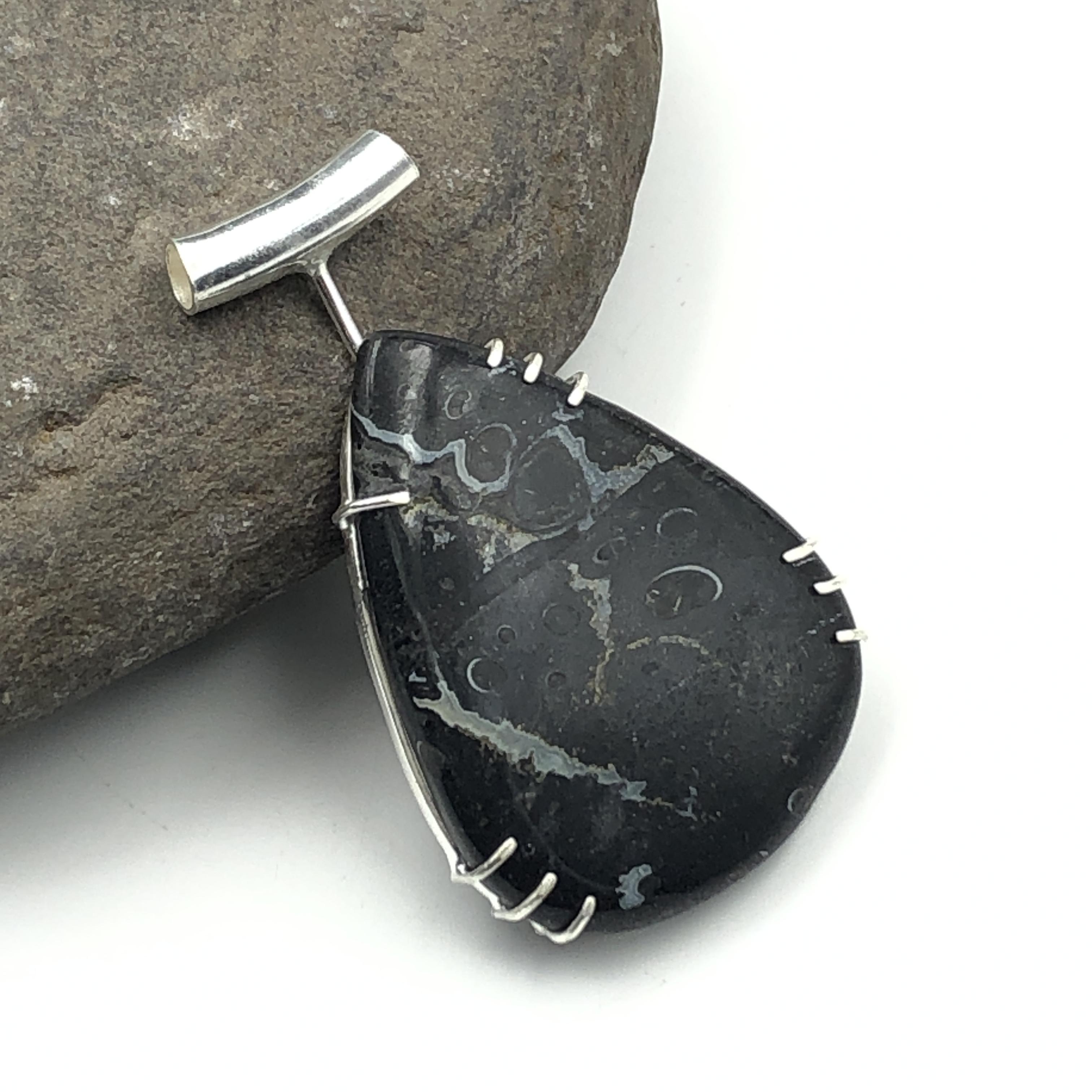 Natural Botswana Agate Gemstone 925 Sterling Silver Jewelry  Pendant 2.35  AJP-431