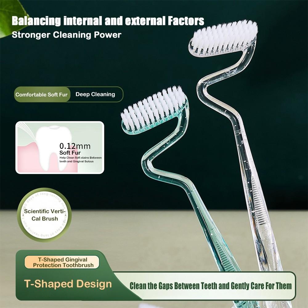 Oral Care Interdental Brush Soft Vertical Toothbrush New Tongue Cleaning Brush  Adults