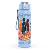 1PC Happy Womens Day Text Art Pattern 750ml Color Plastic Sports Water Bottle Leakproof Flip Straw Lid Suitable for Sports Office Home Use