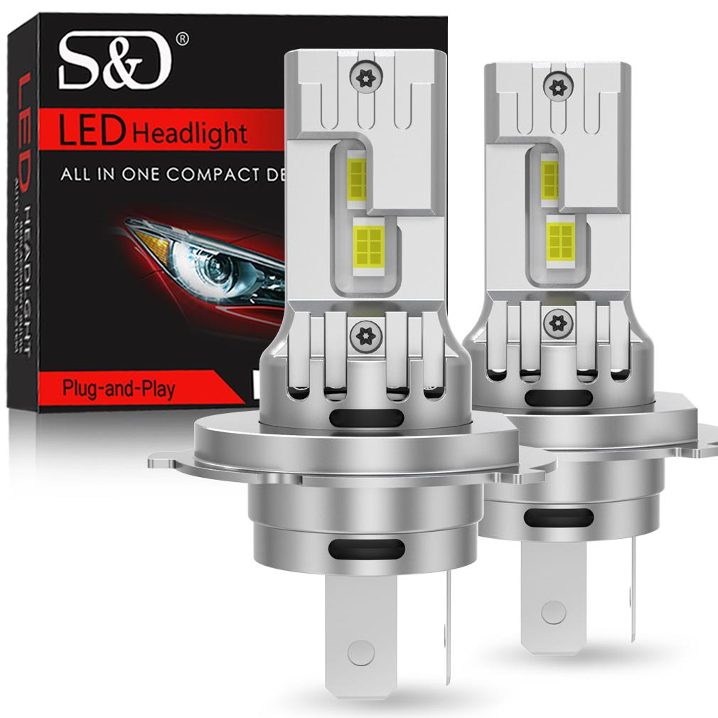 2Pcs Canbus H4 LED Headlight Bulbs High Low Beam 30000LM Car Motorcycle Lights 24pcs 3570 CSP Turbo Led Diode Lamps Auto Moto Headlamp 12V 6500K