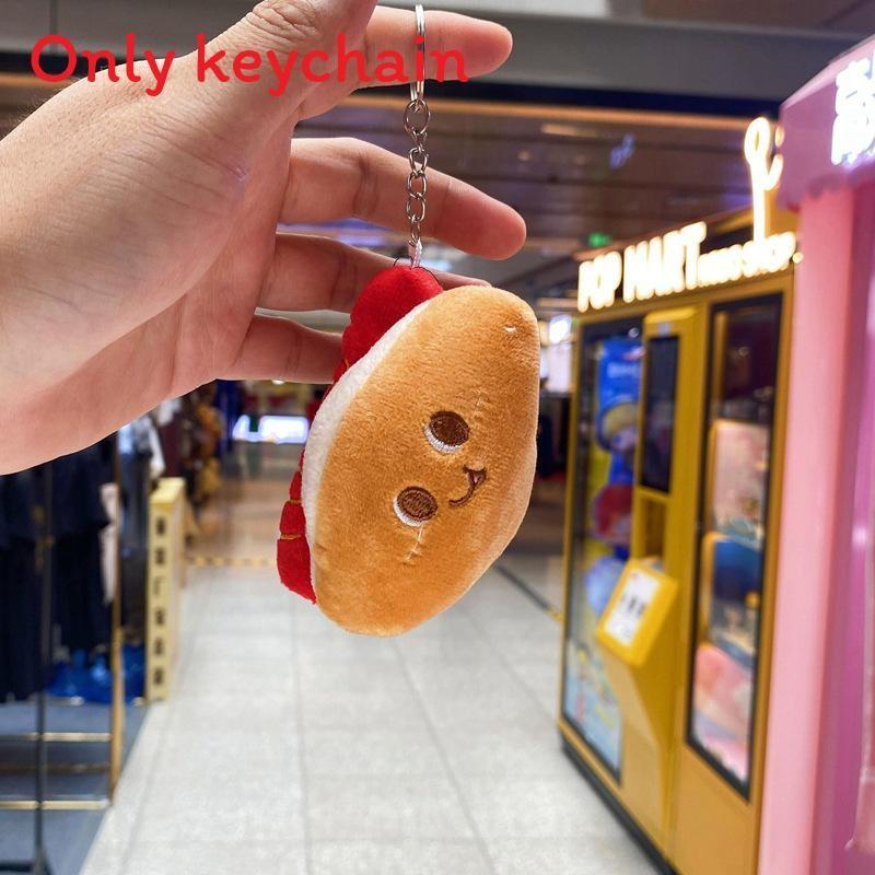 Chicken Leg Plush Toy With Silver Keychain For Kids Backpack Accessories Hot Dog