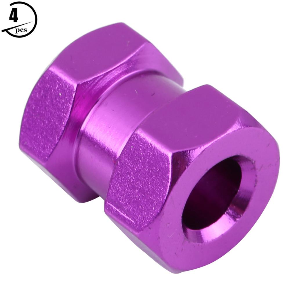 4pcs 12mm RC Hex Wheel Hub Metal Adapter for D90 AX10 CC01 SCX10 F350 Crawler (15mm Purple)
