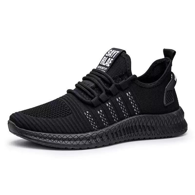 True flying woven trendy shoes, simple and trendy men's sports and leisure running, lazy shoes men's 2025 direct foreign trade models