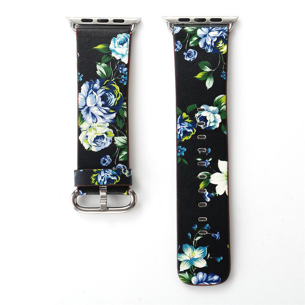 Suitable for Apple Watch Strap AppleWatch7 Silk Screen Crushed Flower Strap