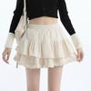 Velvet High-Waist A-line Skirt: Women's Sweet Hepburn Style for Spring/Autumn