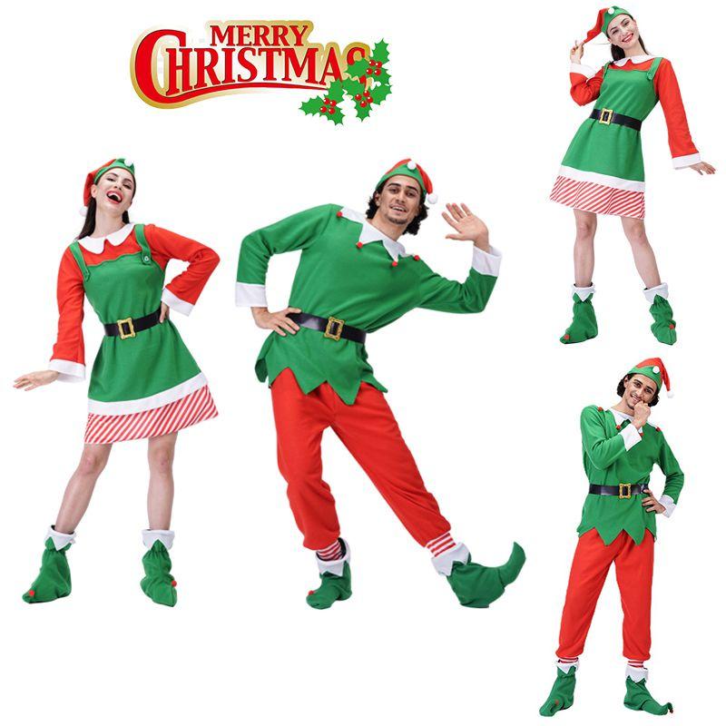 Elf Christmas Adults Cosplay Costume Couple Outfits Fancy Dress Party Role Play