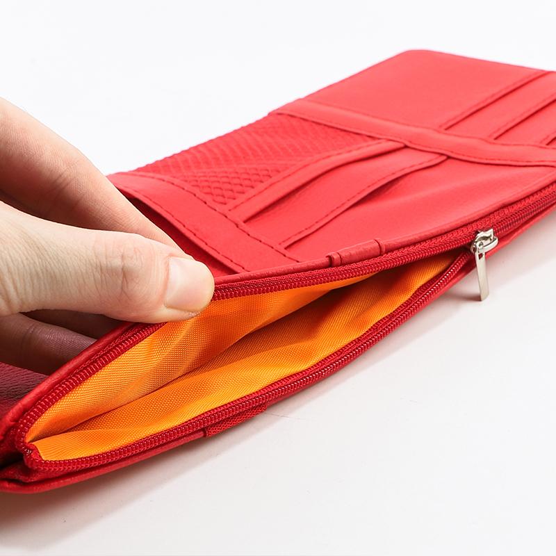 Car Sun Visor Storage Card Bag Glasses Clip Phone Holder For Porsche Panamera Taycan 911 718 Macan Cayenne Boxster Cayman 918