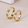 Adjustable Hammered Texture Geometric Couple Ring Men Women 99 Polished Minimalist Fashion Jewelry