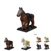 Vintage Brown Military Horse Abs Plastic Building Blocks Toy