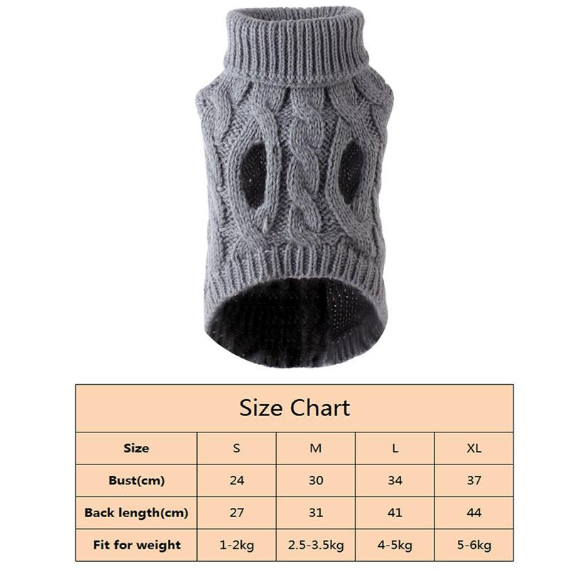 

Puppy Clothes Sweater Clothing for Dog Sweaters Winter Dog Clothes for Medium Dog Pet Clothes XGMY01 XL-(5-6KG) сірий