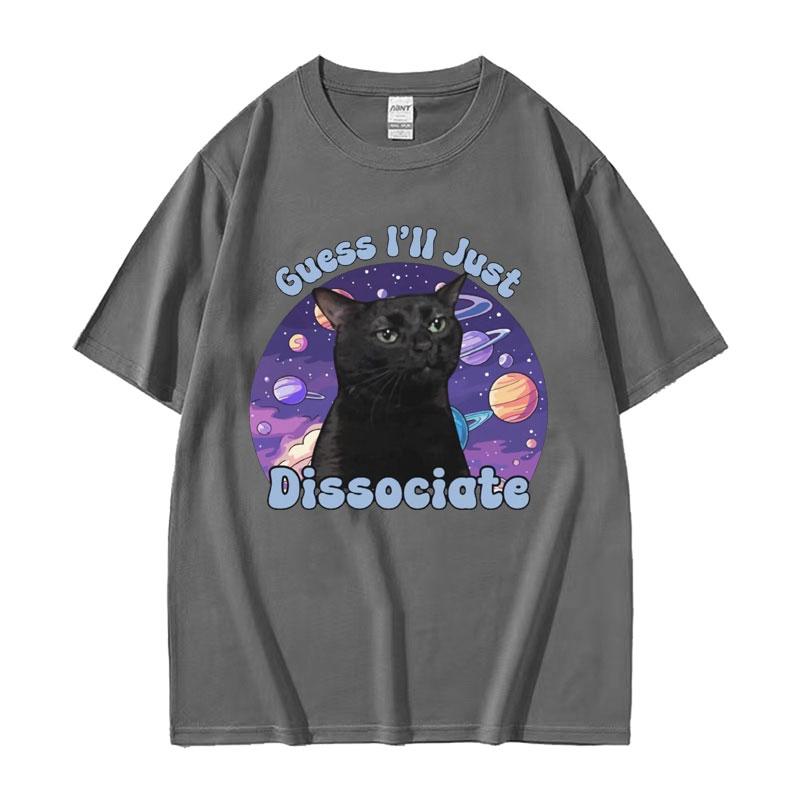 Black Cat Funny Meme Graphic T Shirt Summer Men Women Casual Short Sleeve T Shirts 100 Cotton Oversized Tshirt Tops Streetwear