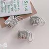 Applicable Apple earphone case electroplated silver bow AirPods earphone case simple advanced sense cute