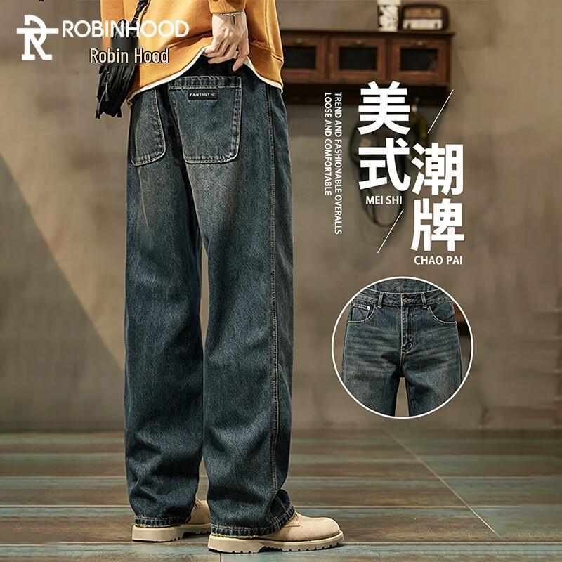 ROBINHOOD Men s American Retro Straight Jeans 29