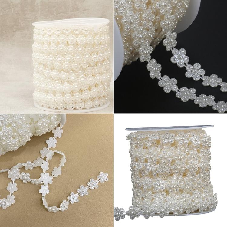 Guirnaldas de Perlas de 13 mm Cadena de Hilo de Perlas Artificiales para Fabricación de Joyería de Boda Decoración