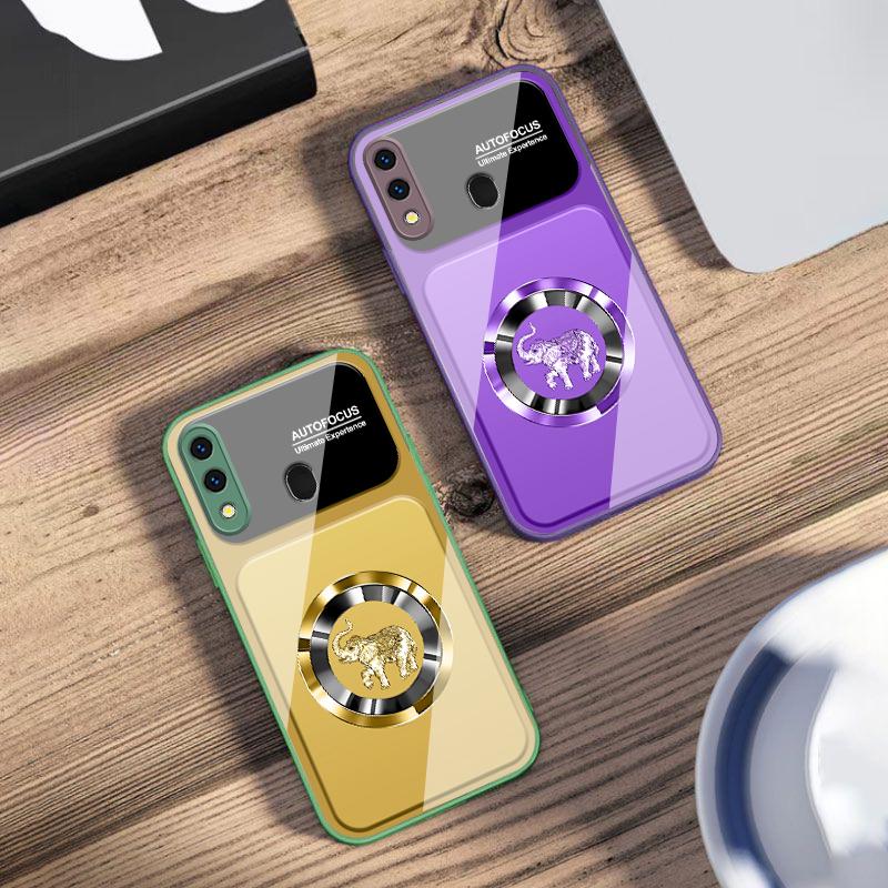 Elegant pink elephant For Samsung A73 72 71 A70 56 55 54 A53 52 51 50 42 A35 A34 33 32 31 26 25 24 23 22 30 glass phone case