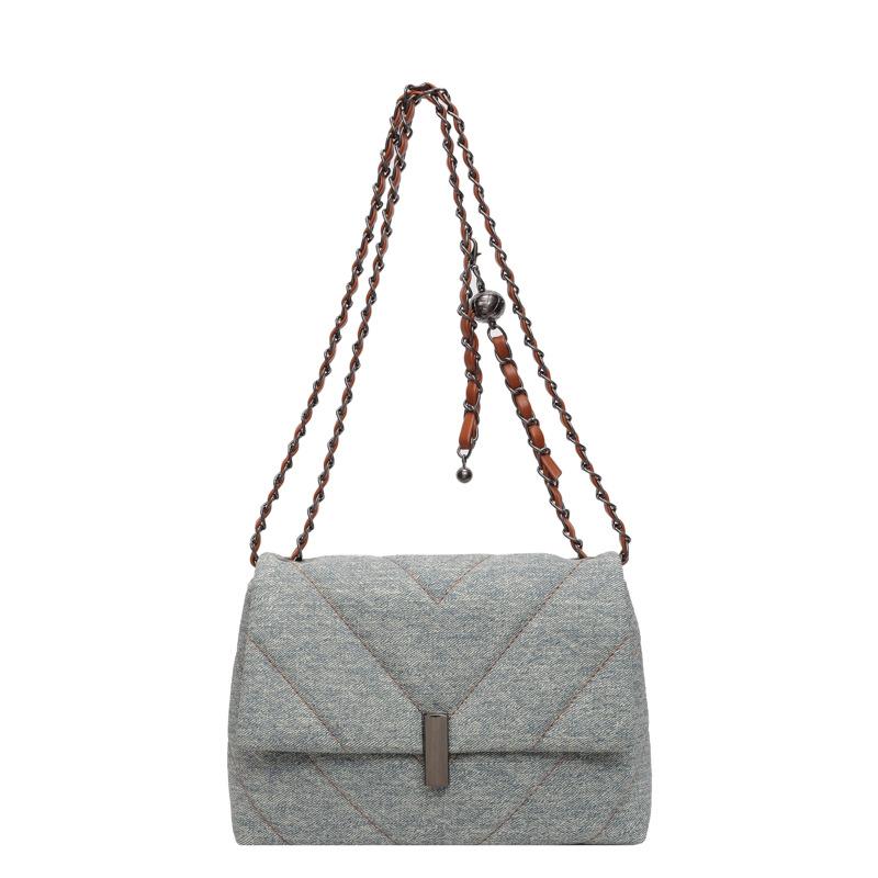 Bag Women's Bag 2025 New Fashion Textured Shoulder Crossbody Bag Rhombus Chain Simple Versatile Small Square Bag